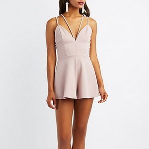 Charlotte Russe Strappy Lattice Back Romper